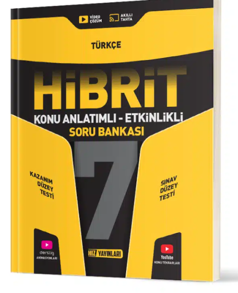 7. Sınıf Türkçe Konu Anlatımlı Etkinlikli Hibrit Soru Bankası
