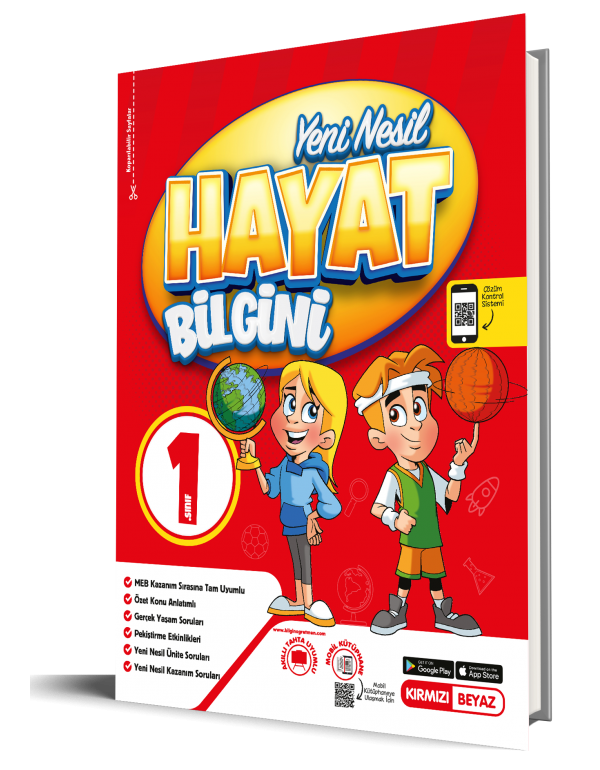 Kırmızı Beyaz 1.Sınıf Yeni Nesil Hayat Bilgini