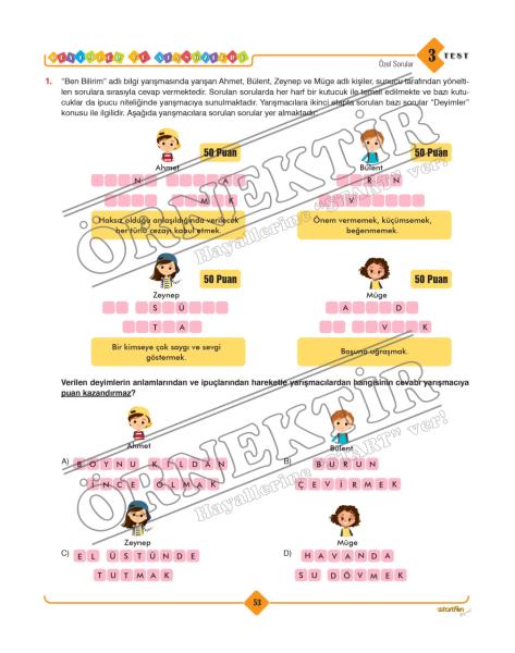 Deyimler ve Atasözleri Soru Bankası