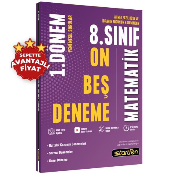 8. SINIF 1. DÖNEM 15Lİ MATEMATİK DENEMESİ