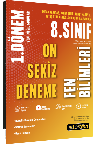 8. SINIF 1. DÖNEM 18Lİ FEN BİLİMLERİ DENEMESİ